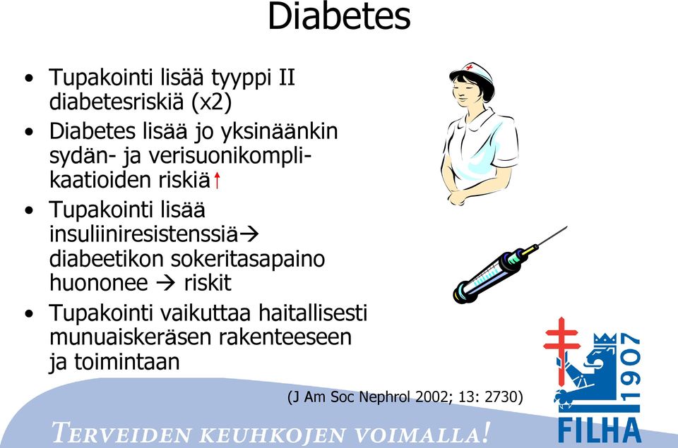 insuliiniresistenssiä diabeetikon sokeritasapaino huononee riskit Tupakointi