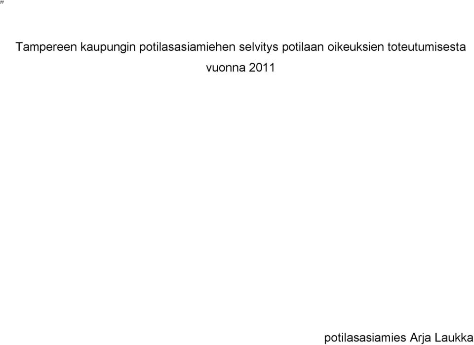 potilaan oikeuksien