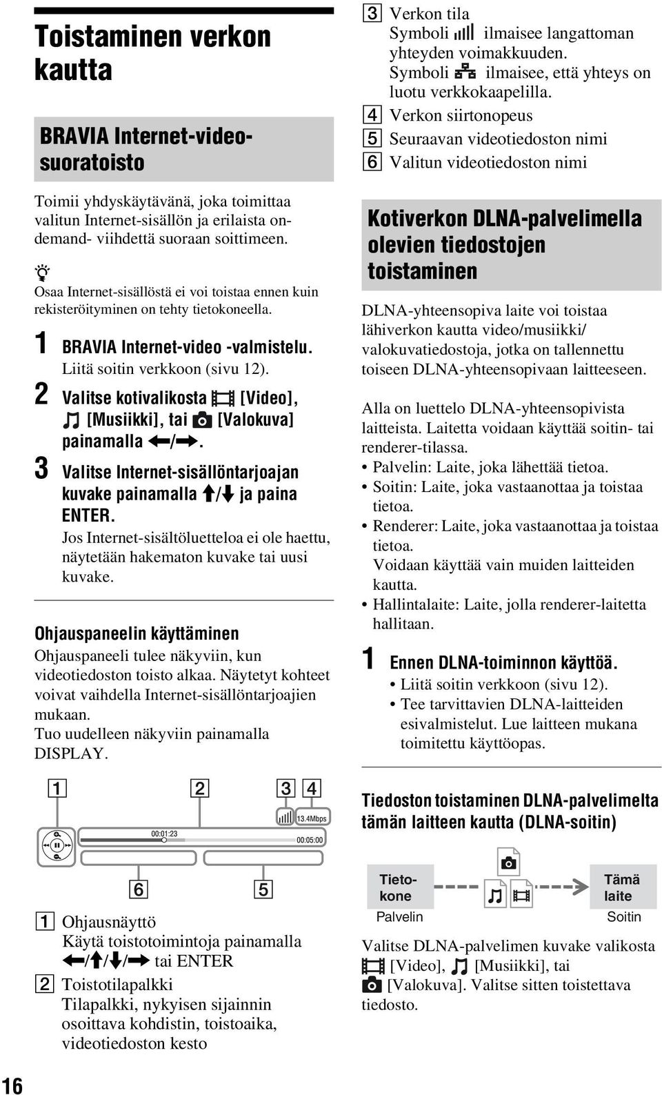 2 Valitse kotivalikosta [Video], [Musiikki], tai [Valokuva] painamalla </,. 3 Valitse Internet-sisällöntarjoajan kuvake painamalla M/m ja paina ENTER.