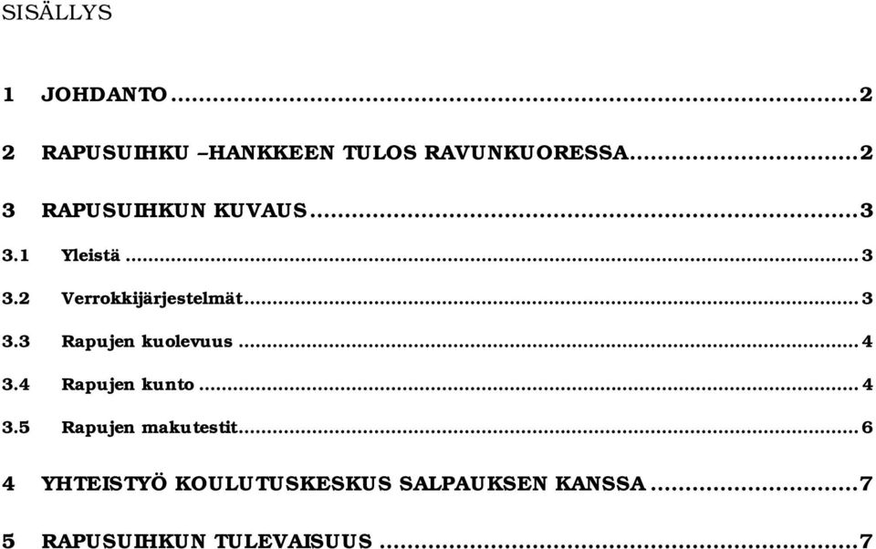 ..4 3.4 Rapujen kunto...4 3.5 Rapujen makutestit.