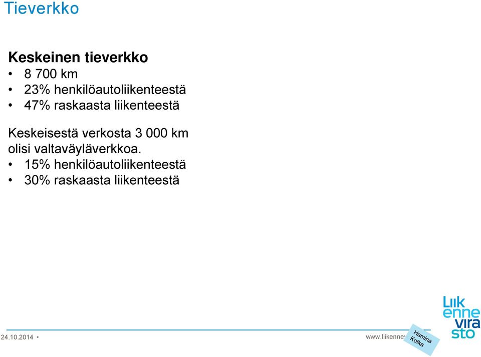 Keskeisestä verkosta 3 000 km olisi