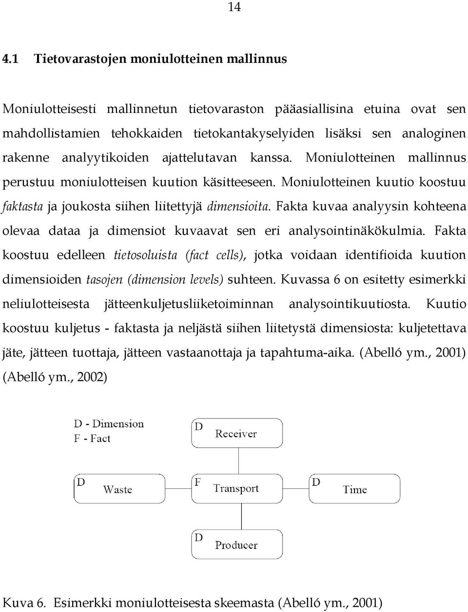 Fakta kuvaa analyysin kohteena olevaa dataa ja dimensiot kuvaavat sen eri analysointinäkökulmia.