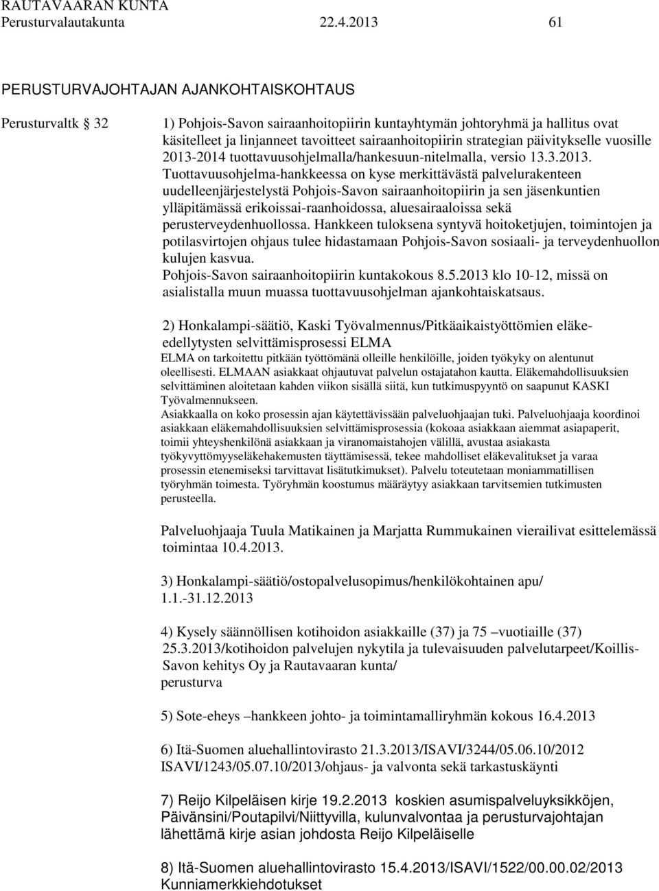 strategian päivitykselle vuosille 2013-