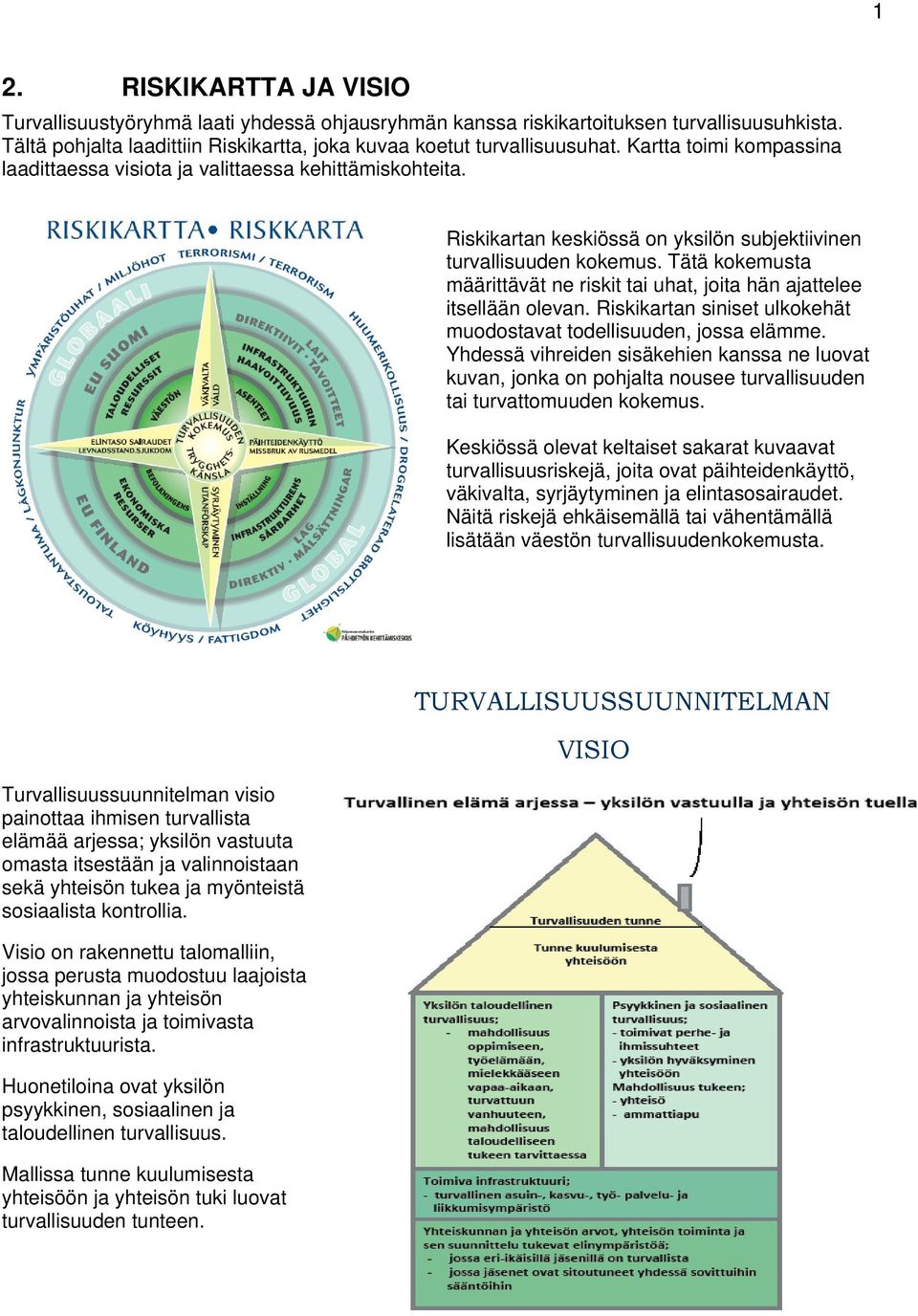 Tätä kokemusta määrittävät ne riskit tai uhat, joita hän ajattelee itsellään olevan. Riskikartan siniset ulkokehät muodostavat todellisuuden, jossa elämme.