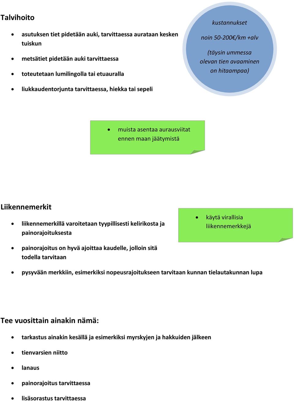 kelirikosta ja painorajoituksesta käytä virallisia liikennemerkkejä painorajoitus on hyvä ajoittaa kaudelle, jolloin sitä todella tarvitaan pysyvään merkkiin, esimerkiksi nopeusrajoitukseen