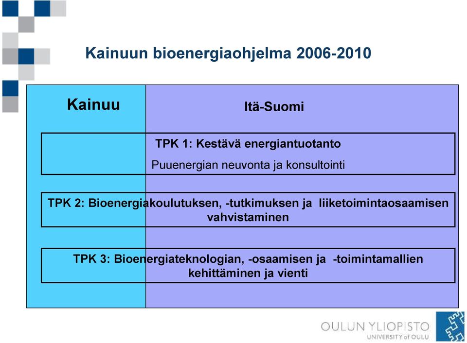 -tutkimuksen ja liiketoimintaosaamisen vahvistaminen TPK 3: