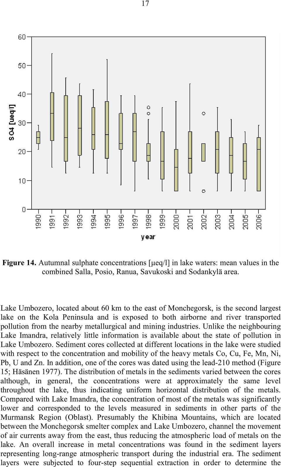 metallurgical and mining industries. Unlike the neighbouring Lake Imandra, relatively little information is available about the state of pollution in Lake Umbozero.
