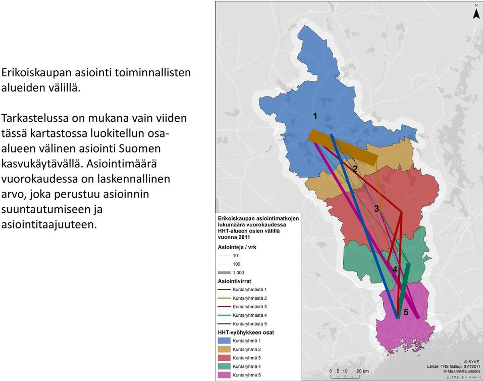 osaalueen välinen asiointi Suomen kasvukäytävällä.