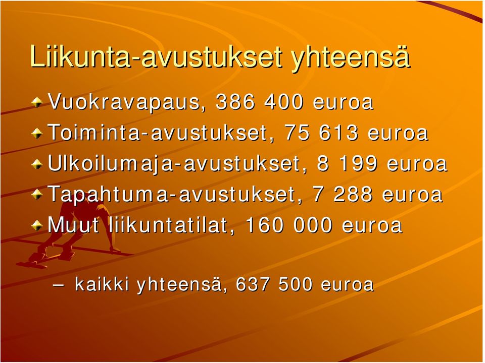 Ulkoilumaja-avustukset, avustukset, 8 199 euroa