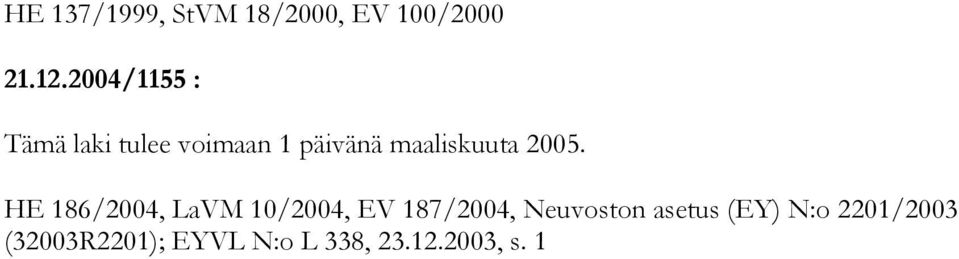 2005. HE 186/2004, LaVM 10/2004, EV 187/2004, Neuvoston