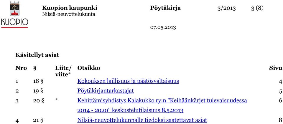 3 20 * Kehittämisyhdistys Kalakukko ry:n "Keihäänkärjet tulevaisuudessa 6 2014-2020"