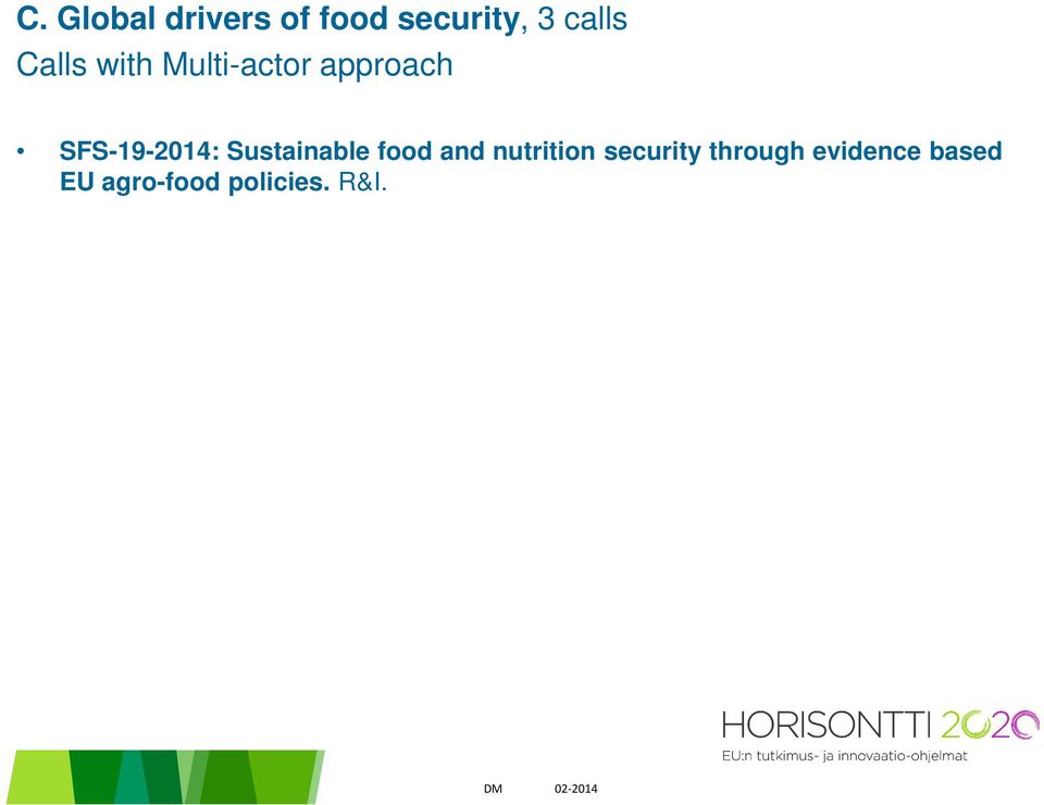 Sustainable food and nutrition security