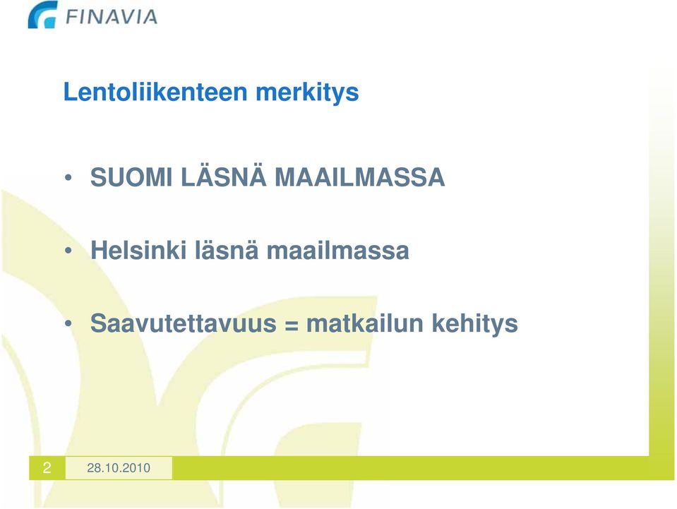 Helsinki läsnä maailmassa