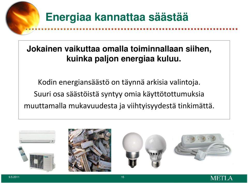 Kodin energiansäästö on täynnä arkisia valintoja.