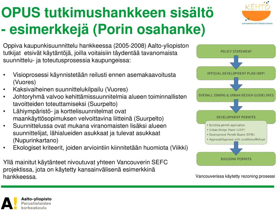 toiminnallisten tavoitteiden toteuttamiseksi (Suurpelto) Lähiympäristö- ja korttelisuunnitelmat ovat maankäyttösopimuksen velvoittavina liitteinä (Suurpelto) Suunnittelussa ovat mukana viranomaisten