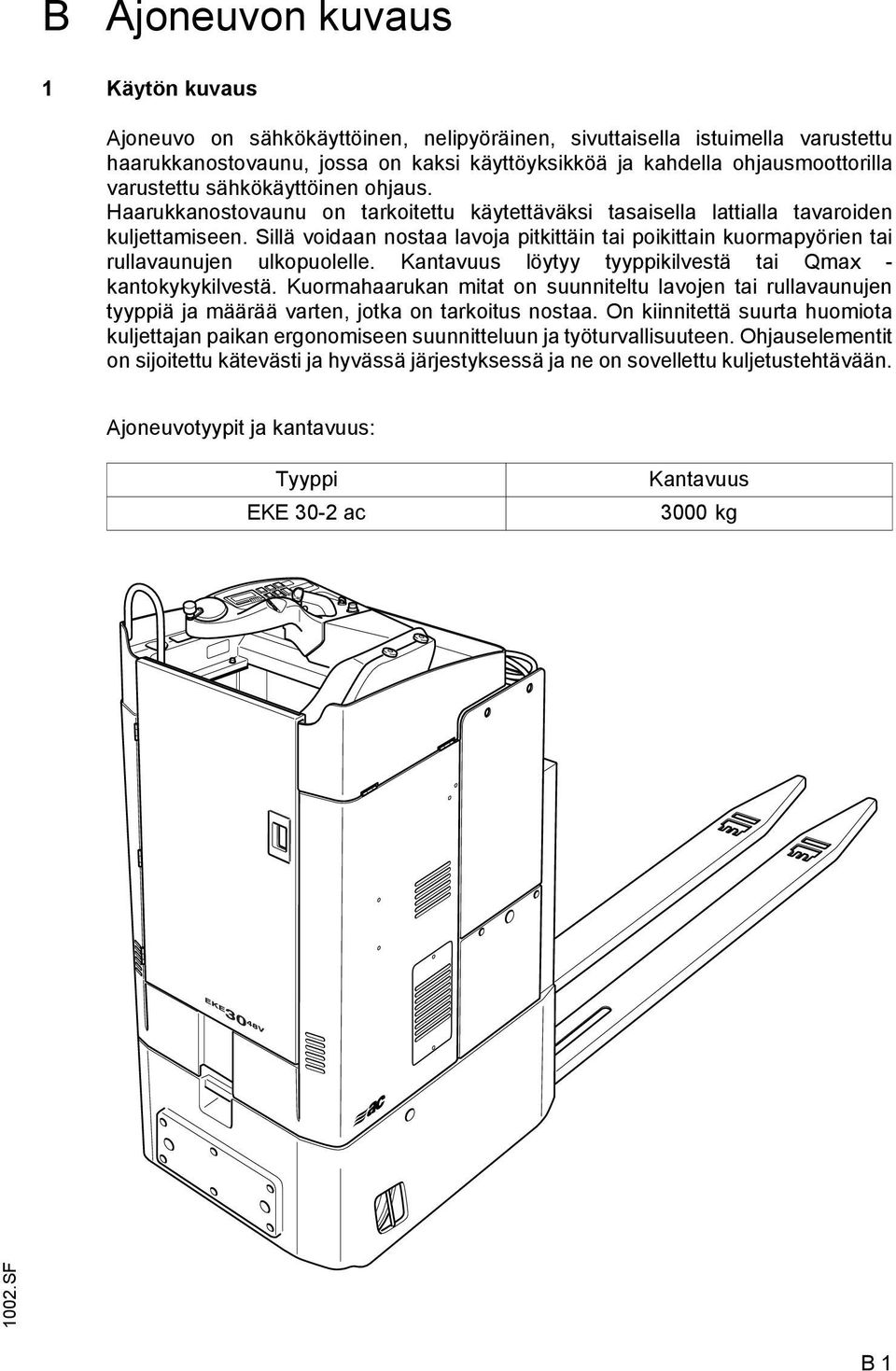 Sillä voidaan nostaa lavoja pitkittäin tai poikittain kuormapyörien tai rullavaunujen ulkopuolelle. Kantavuus löytyy tyyppikilvestä tai Qmax - kantokykykilvestä.
