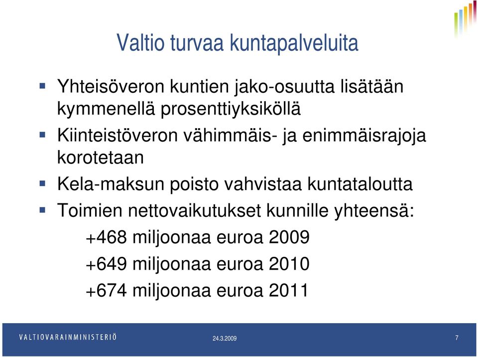 Kela-maksun poisto vahvistaa kuntataloutta Toimien nettovaikutukset kunnille
