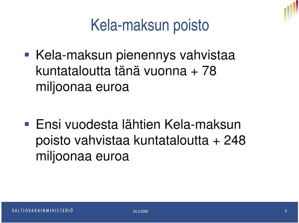 miljoonaa euroa Ensi vuodesta lähtien