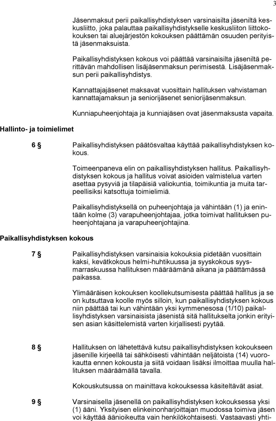 Lisäjäsenmaksun perii paikallisyhdistys. Kannattajajäsenet maksavat vuosittain hallituksen vahvistaman kannattajamaksun ja seniorijäsenet seniorijäsenmaksun.