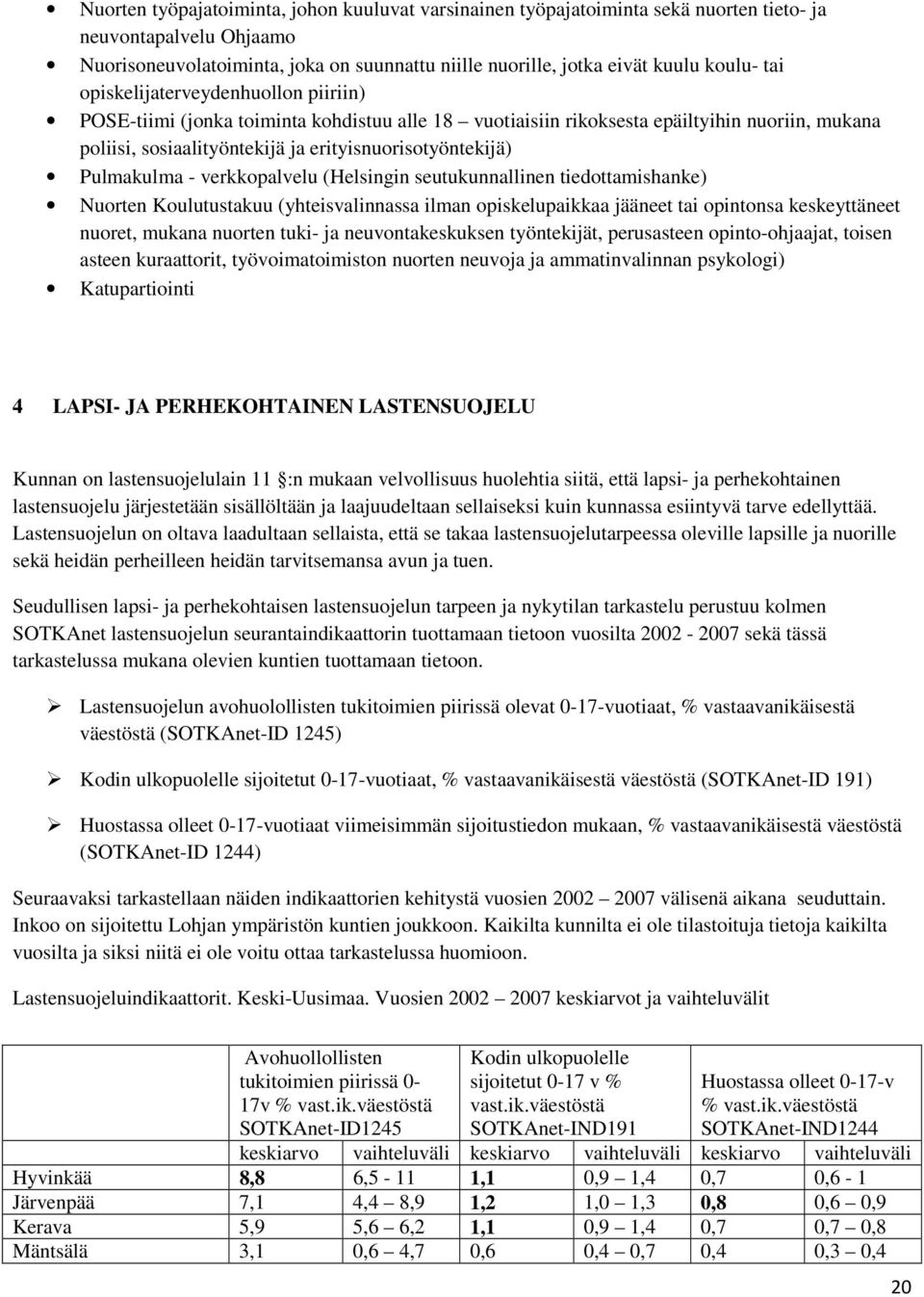 Pulmakulma - verkkopalvelu (Helsingin seutukunnallinen tiedottamishanke) Nuorten Koulutustakuu (yhteisvalinnassa ilman opiskelupaikkaa jääneet tai opintonsa keskeyttäneet nuoret, mukana nuorten tuki-