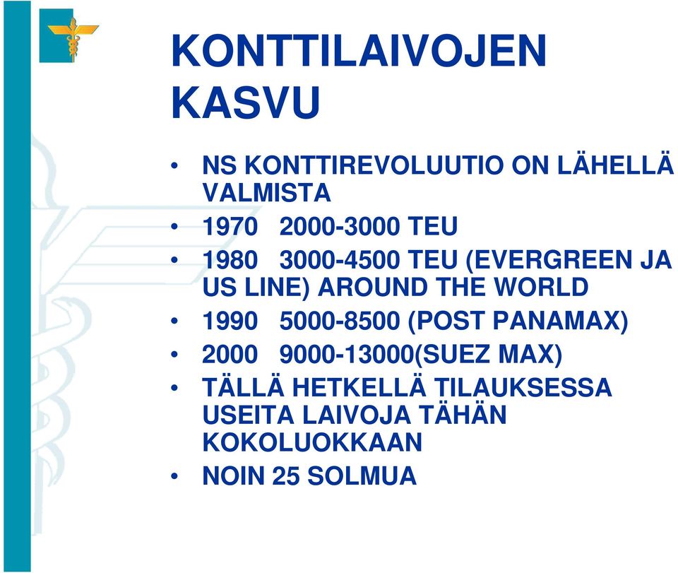 WORLD 1990 5000-8500 (POST PANAMAX) 2000 9000-13000(SUEZ MAX) TÄLLÄ