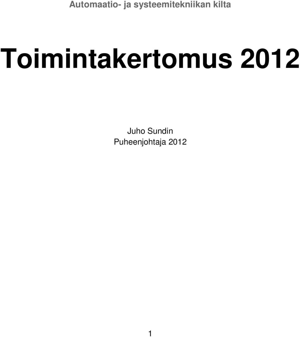 Toimintakertomus 2012