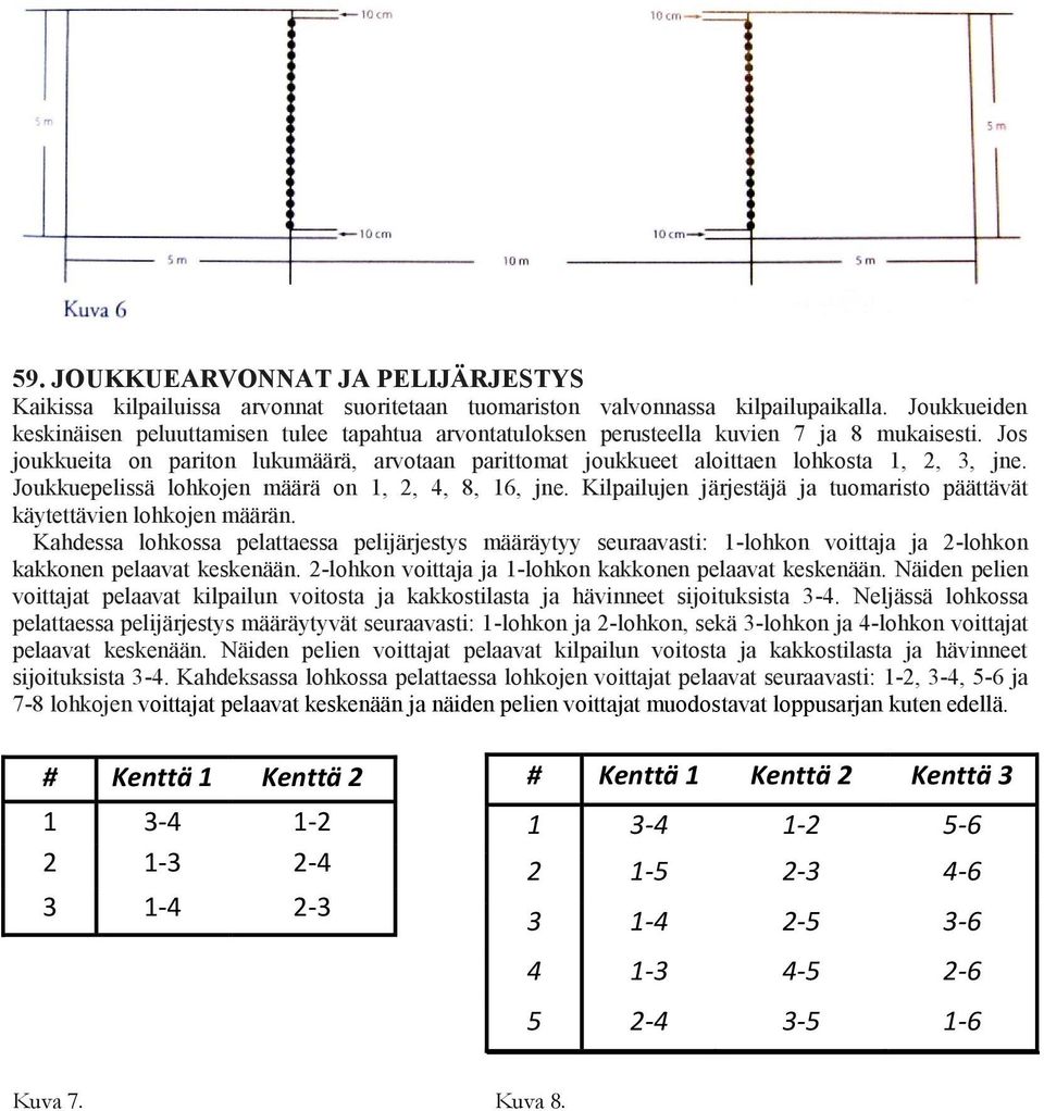 Jos joukkueita on pariton lukumäärä, arvotaan parittomat joukkueet aloittaen lohkosta 1, 2, 3, jne. Joukkuepelissä lohkojen määrä on 1, 2, 4, 8, 16, jne.