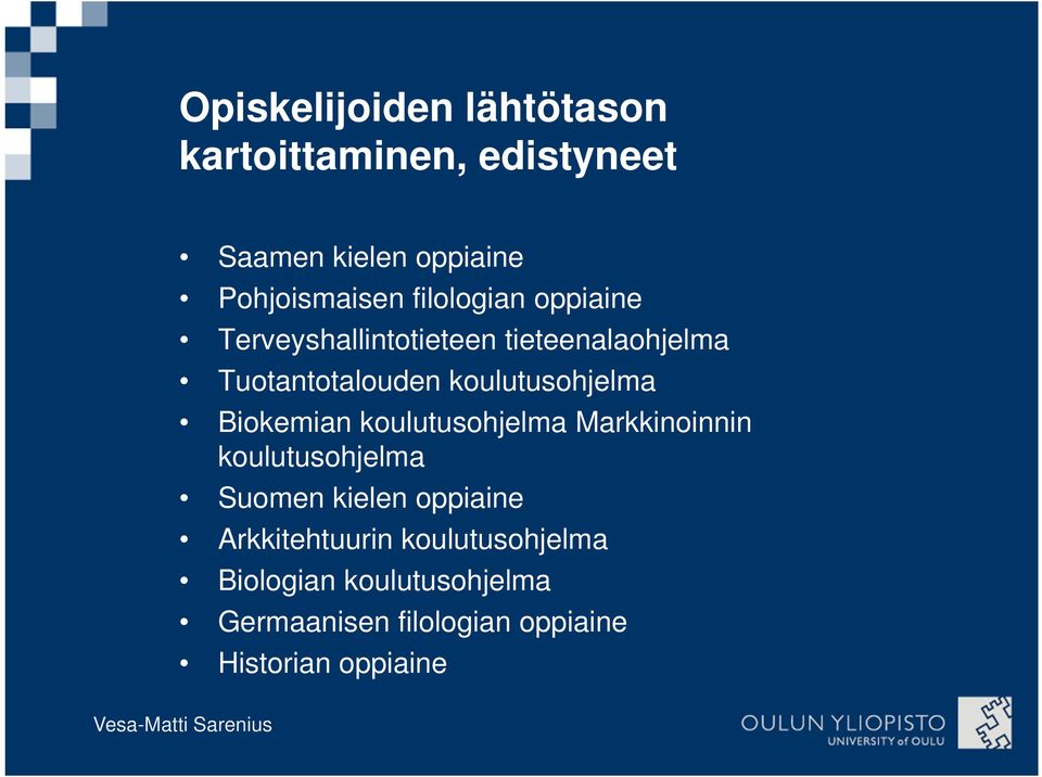 tieteenalaohjelma Tuotantotalouden Biokemian Markkinoinnin Suomen kielen