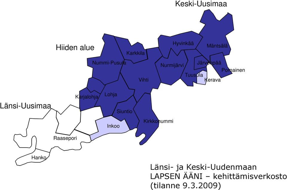 Länsi-Uusimaa Raasepori Karjalohja Lohja Inkoo Siuntio Kirkkonummi