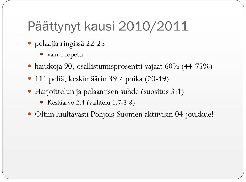 poika (20-49) Harjoittelun ja pelaamisen suhde (suositus 3:1) Keskiarvo 2.