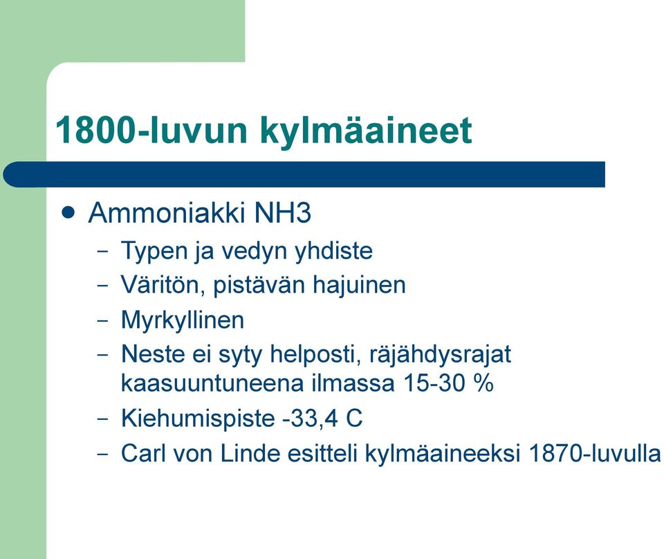 helposti, räjähdysrajat kaasuuntuneena ilmassa 15-30 %