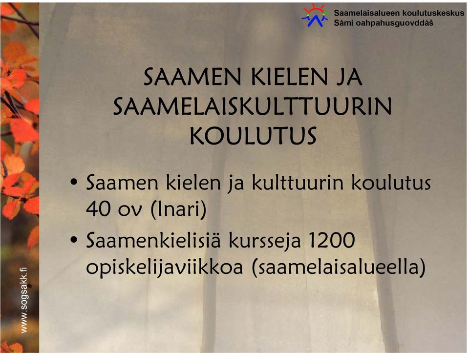 koulutus 40 ov (Inari) Saamenkielisiä