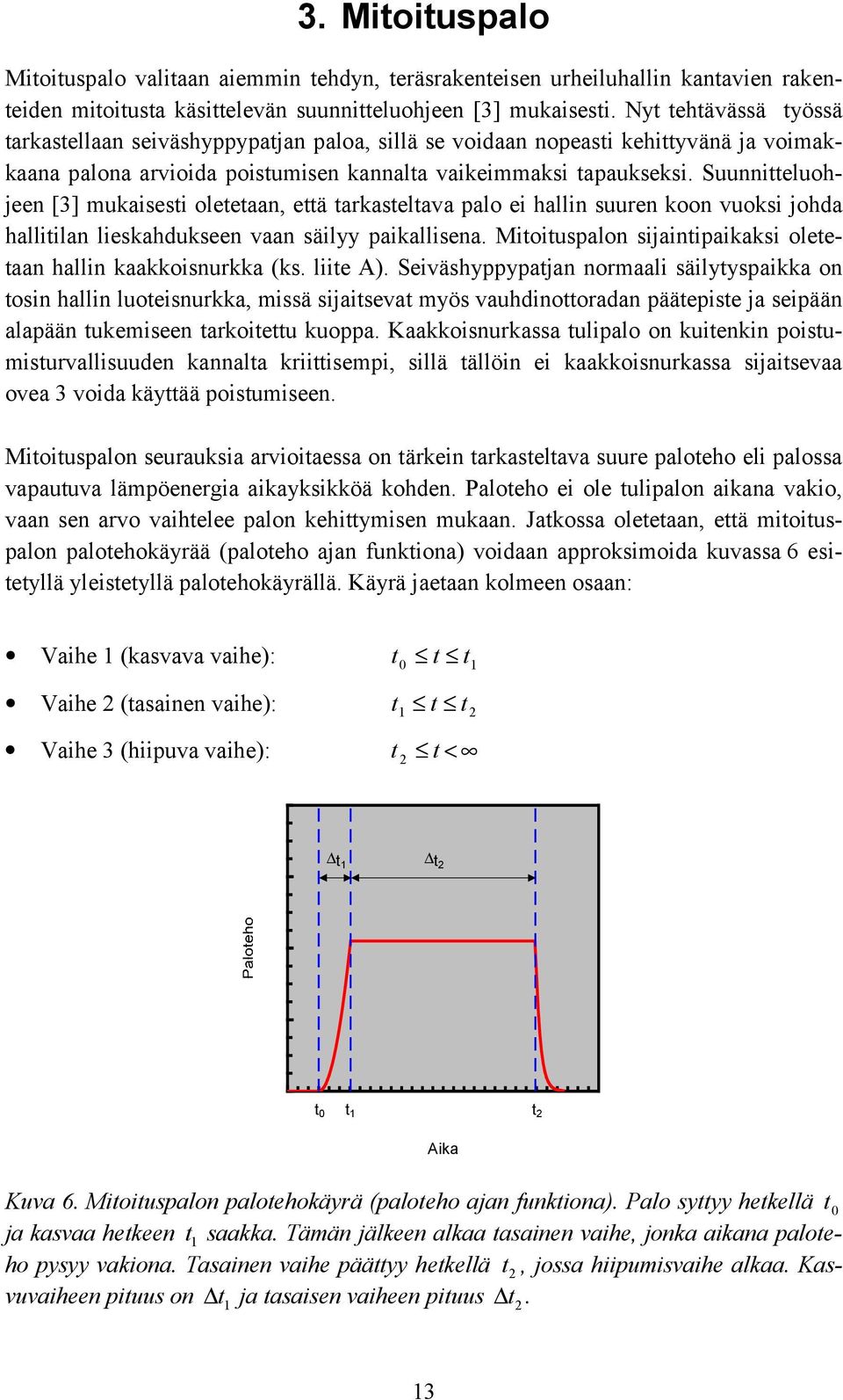 Suunnitteluohjeen [3] mukaieti oletetaan, että takateltava palo ei hallin uuen koon vuoki johda hallitilan liekahdukeen vaan äilyy paikalliena.