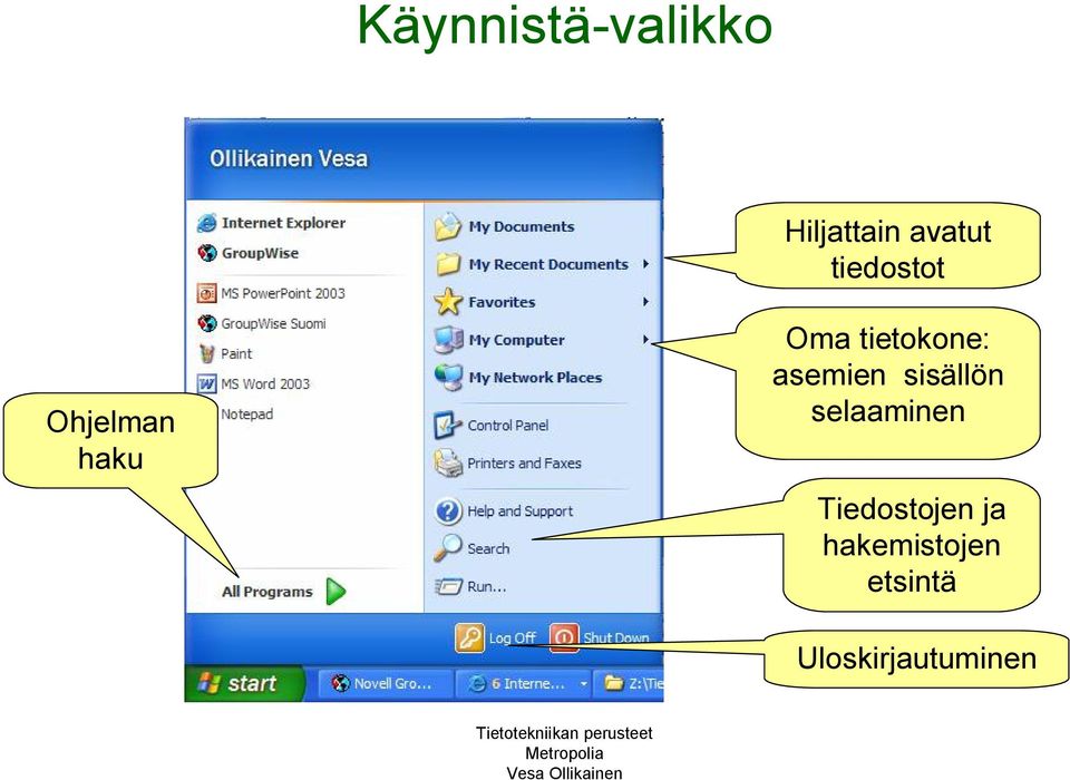 asemien sisällön selaaminen