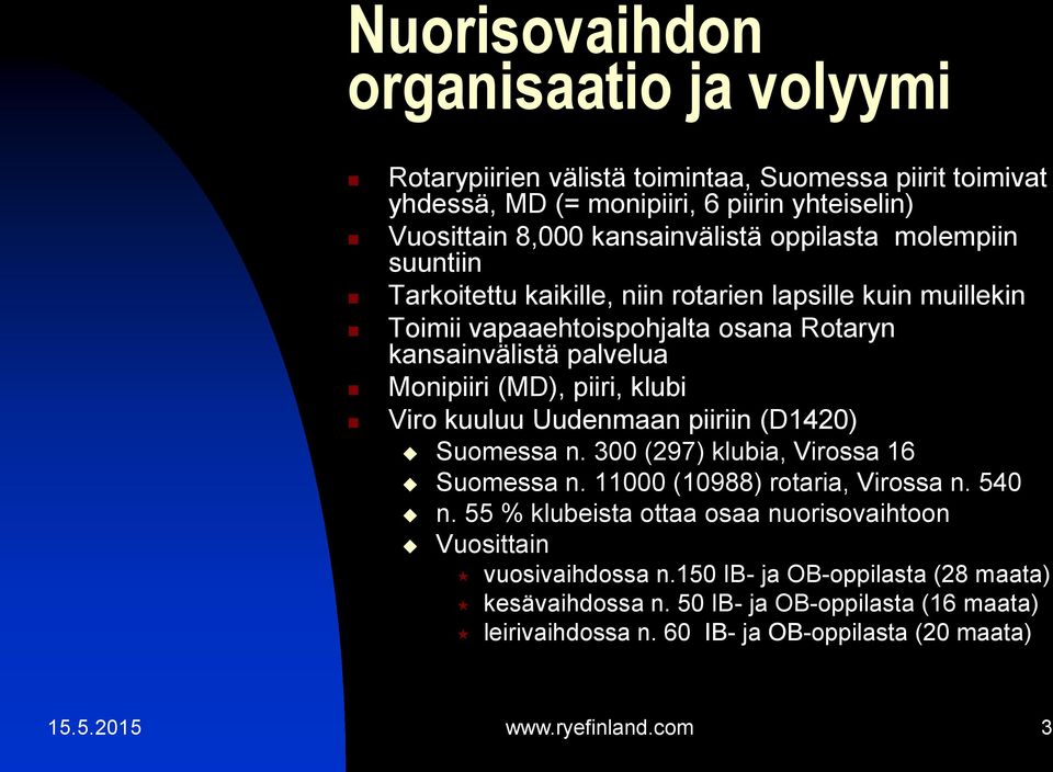 Viro kuuluu Uudenmaan piiriin (D1420) Suomessa n. 300 (297) klubia, Virossa 16 Suomessa n. 11000 (10988) rotaria, Virossa n. 540 n.