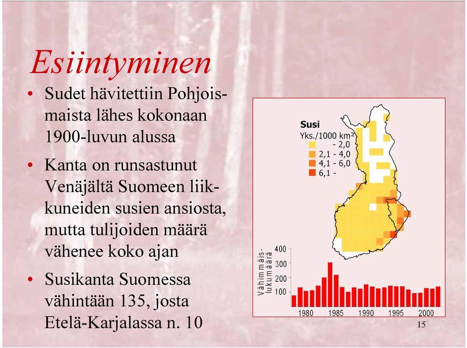 liikkuneiden susien ansiosta, mutta tulijoiden määrä vähenee