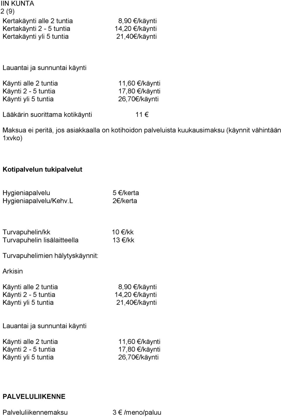 tukipalvelut Hygieniapalvelu Hygieniapalvelu/Kehv.