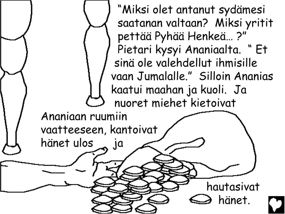 Et sinä ole valehdellut ihmisille vaan Jumalalle.