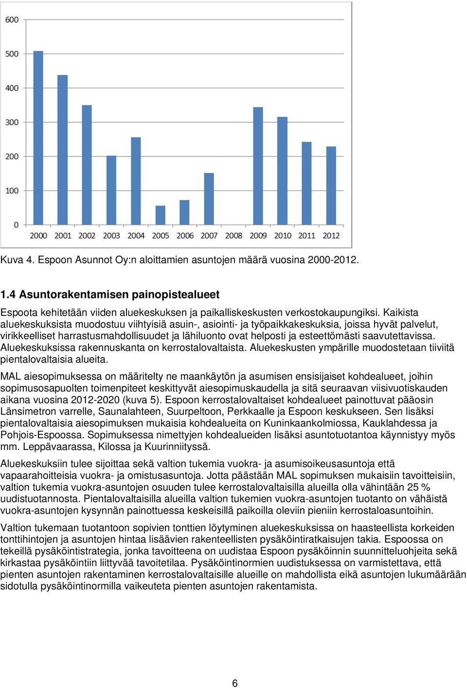 saavutettavissa. Aluekeskuksissa rakennuskanta on kerrostalovaltaista. Aluekeskusten ympärille muodostetaan tiiviitä pientalovaltaisia alueita.