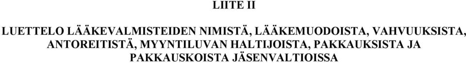 ANTOREITISTÄ, MYYNTILUVAN HALTIJOISTA,