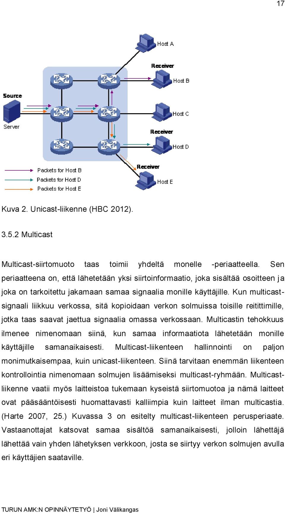 Kun multicastsignaali liikkuu verkossa, sitä kopioidaan verkon solmuissa toisille reitittimille, jotka taas saavat jaettua signaalia omassa verkossaan.