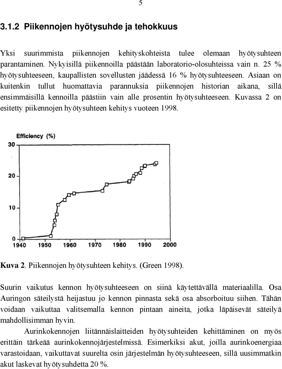 Asiaan on kuitenkin tullut huomattavia parannuksia piikennojen historian aikana, sillä ensimmäisillä kennoilla päästiin vain alle prosentin hyötysuhteeseen.