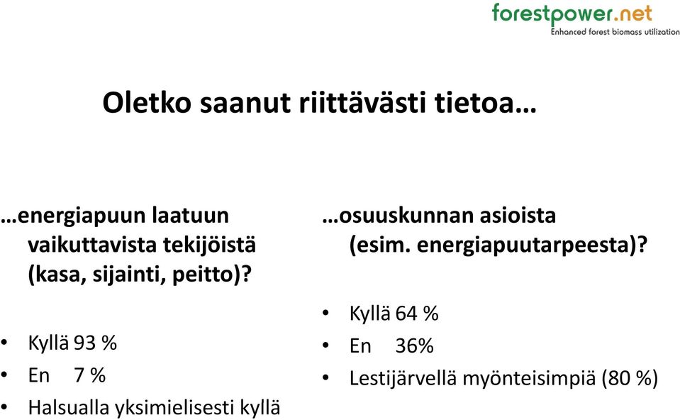 Kyllä 93 % En 7 % Hl Halsualla ll yksimielisesti ki ili tikyllä