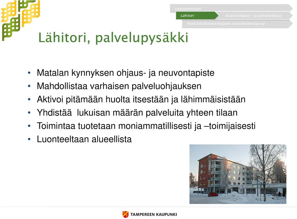 itsestään ja lähimmäisistään Yhdistää lukuisan määrän palveluita yhteen