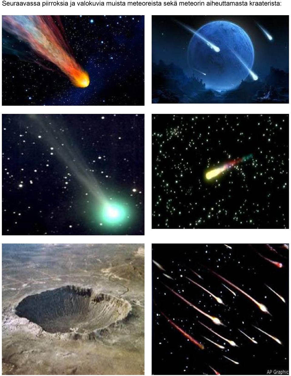 meteoreista sekä