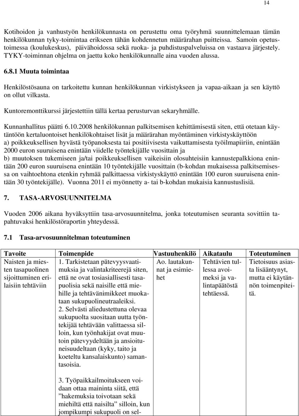 1 Muuta toimintaa Henkilöstösauna on tarkoitettu kunnan henkilökunnan virkistykseen ja vapaa-aikaan ja sen käyttö on ollut vilkasta.