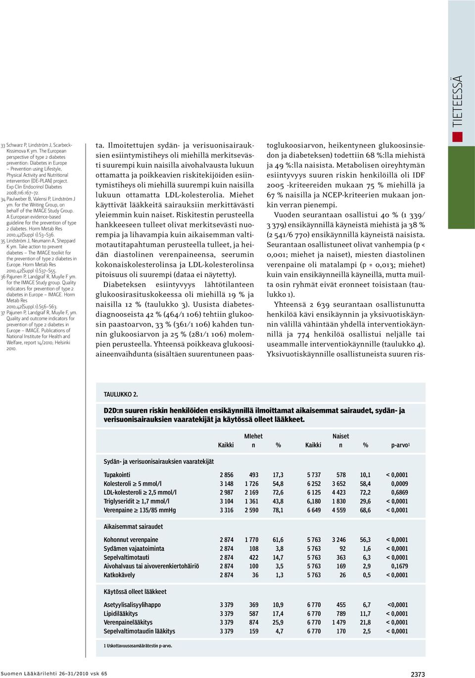 Exp Clin Endocrinol Diabetes 2008;116:167 72. 34 Paulweber B, Valensi P, Lindström J ym. for the Writing Group, on behalf of the IMAGE Study Group.