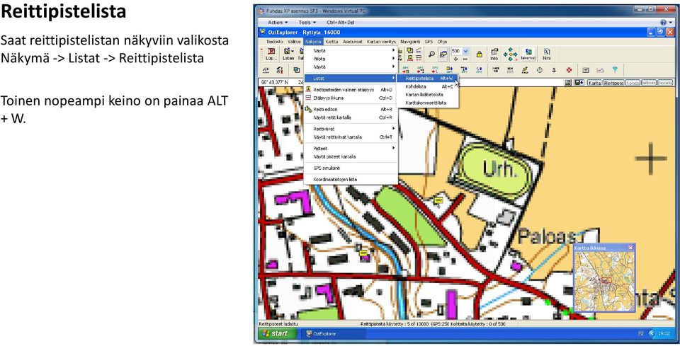 valikosta Näkymä -> Listat ->