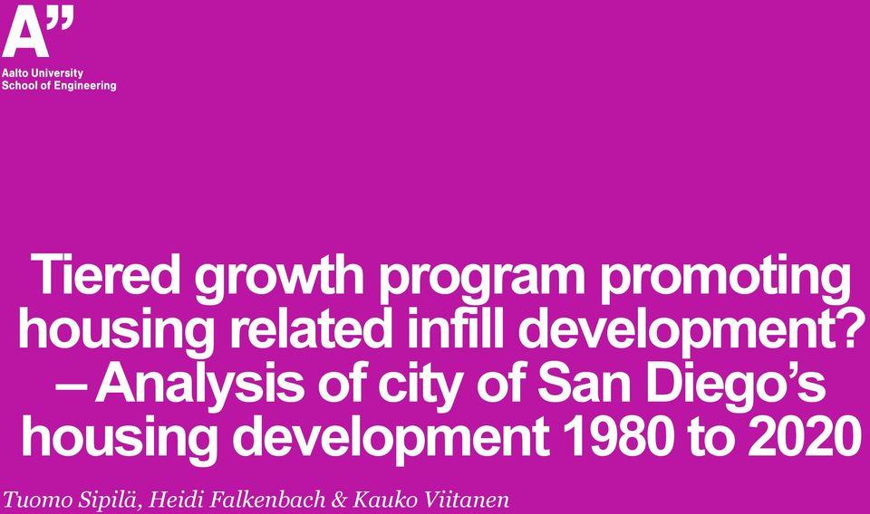 Analysis of city of San Diego s housing