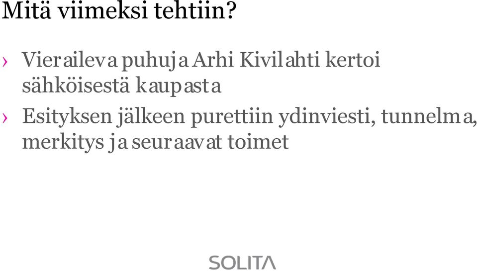 sähköisestä kaupasta Esityksen